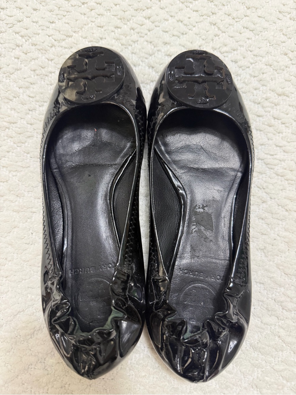 Tory Burch Reva Ballerina Patent Leather Flats Black Shoes Women’s Size 6.5 - Picture 10 of 10